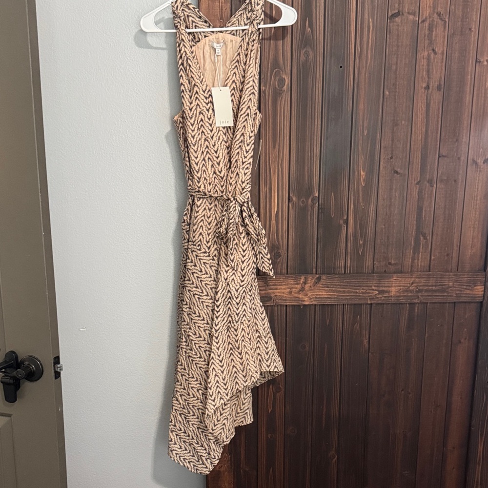Joie Tan Chevron High Low Dress